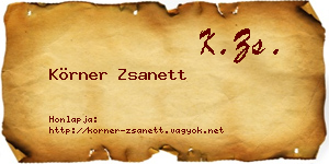Körner Zsanett névjegykártya