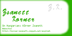zsanett korner business card
