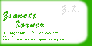 zsanett korner business card